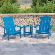 Flash Furniture Blue Adirondack Side Table and 2 Chair Set JJ-C14501-2-T14001-BLU-GG